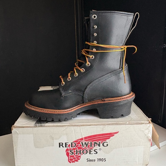 Red Wing Vintage Leather Logger Vibram Lace up Boot made in USA Deadstock - Picture 6 of 14